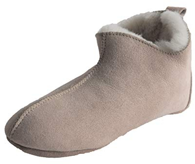 Naturasan Lammfell-Hausschuh für Damen und Herren, warm gefütterte Hüttenschuhe/Mokassin mit weicher Ledersohle, superleicht und bequem, Sondermodell HS-07 (41 EU, Beige (Sand) / White)