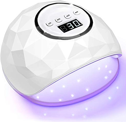 CORESLUX 72W UV LED Nail Lamp, Faster Nail Dryer for Gel Polish, Nail Curing Lamp with 4 Timer Setting Auto Sensor LCD Screen for Fingernails & Toenails (White)