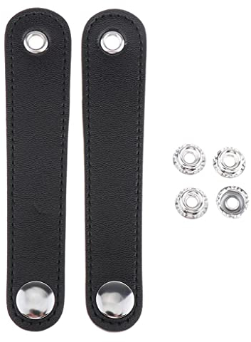 T TOOYFUL Balghalter, Balgverschluss für Akkordeon, PU, Schwarzer Balgriemen, Mittenabstand 10,2 cm