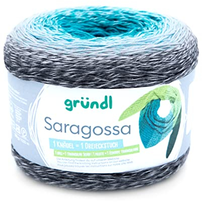 Gründl 4907-06 Saragossa Garn, Cotton, Lagune color, 1 x 250 g, 250 Gramm