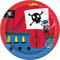 Unique Party 78414 Lot de 8 assiettes à dessert rondes Motif pirate Multicolore 17,8 cm