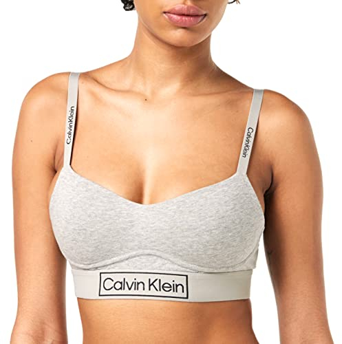 Calvin Klein Reggiseno a Bralette Donna Light Lined Foderato, Grigio (Grey Heather), M