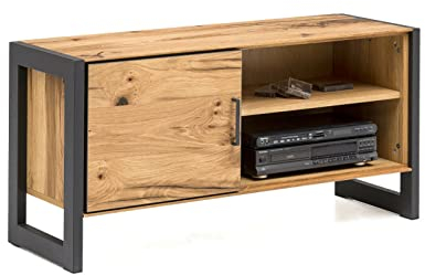 TV-Kommode Janne TV Lowboard in Alteiche Metall Graphitgrau Breite 117cm