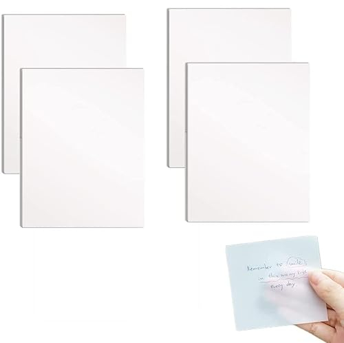 LYPER Transparente Haftnotizen, 200Blatt selbstklebende Buchregisterkarten, wasserdichte PET-Marker, Haftnotizblock, durchsichtiger Notizblock,selbstklebende Nachrichtenerinnerung zum Lernen und Lesen
