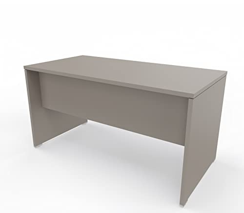 Tickoffice Scrivania 70/80 120 140 160 180 ufficio e casa camera porta pc gaming pannellata in legno made in italy stabile e robusta (180 x 80 cm, Stone Gray)