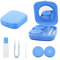 Custodia per lenti a contatto Custodia per lenti a contatto igienica portatile Set da viaggio con specchio adatta per le uscite quotidiane (Blu)