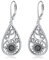 POPLYKE Antik Oxidierte Sonnenblume Ohrringe 925 Sterling Silber Gänseblümchen Ohrringe Hängend Blume Schmuck Damen
