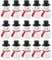 Toddmomy 20pcs Mini Snowman Figurines, Christmas Resin Snowman Decoration with Top Hat for DIY Crafts Christmas Micro Landscape Ornament, Black