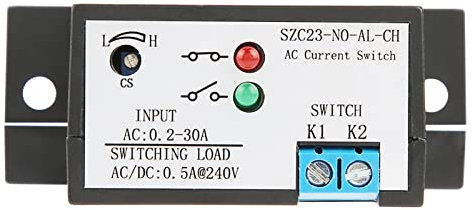 Ailao Strommessschalter Schließer Stromschalter Strommess Schalter einstellbar AC 0,2–30A, SZC23-No-AL-CH.