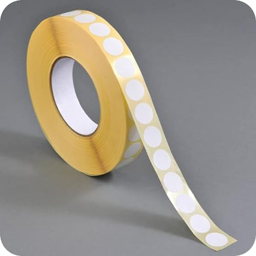 SPRINTIS Klebepunkte 13 mm, weiß, 1000 Stück Markierungspunkte selbstklebend auf Rolle, Punkte Aufkleber aus Papier für Büro und Lager