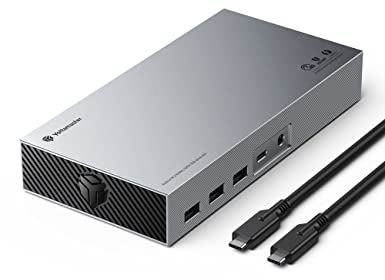 iOiE USB C Hub Dock, Dual M.2 Expansion, Thunderbolt 3, 2xUSB-C, 4xUSB-A, Ethernet, Audio, DP, 60W Power Delivery - Grey