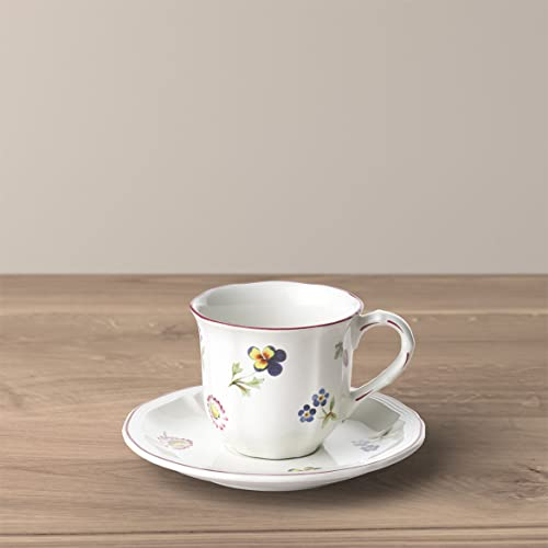 Villeroy & Boch Petite Fleur Tasse à café Moka Espresso 100 ml avec soucoupe 13 cm Porcelaine