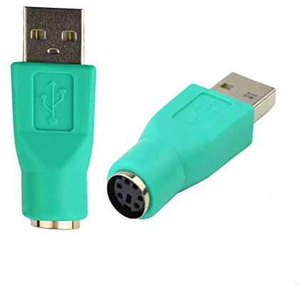 iJiGui USB to PS2 Adapter, Lightweight Practical USB Male to PS2 Female Adapter Cable Converter, For USB Mouse with Keyboard Mouse Connect with Computer, 2Pcs