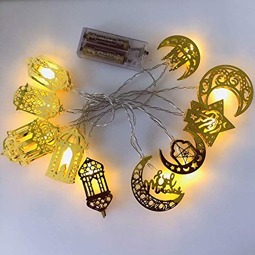 LED Muslim Lichterkette, Eid Ramadan Laternen, LED Lichter Leuchten Fünfzackiger Stern Marokkanische Kugel Hauptde Dekoration Für Festival, Party
