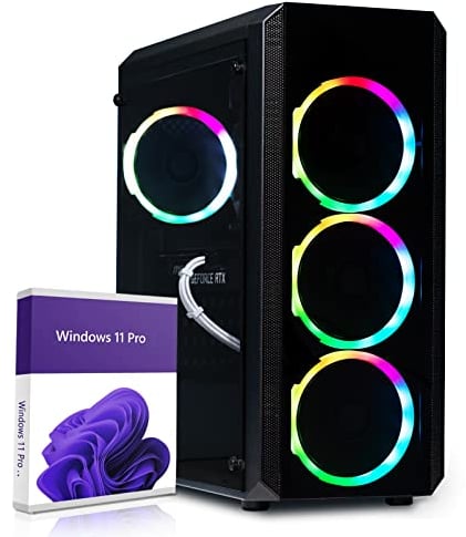 Greed® MK2 - High End Gaming PC - AMD Ryzen 7 5700X & Nvidia Geforce RTX 4060 - Ultra Schneller RGB Computer + 4K Raytracing Rechner mit 4,6 GHZ - 32 GB DDR4 RAM - 1TB SSD - WLAN + W11 Pro