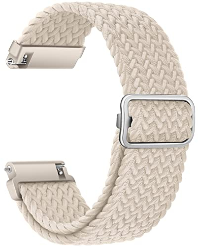 AidorMax 20 mm Nylon Geflochtenes Armband, Elastisch-Ersatzarmband mit Schnellverschluss Kompatibel mit Smartwatches und Armbanduhren, Verstellbar Uhrenarmband für Damen und Herren (Polarstern)