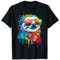 Künstlerisches, buntes Pop-Art-Faultier T-Shirt
