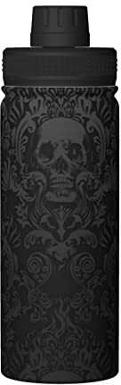 Bouteille d'eau isotherme gothique en papier peint motif tête de mort - 532 ml - Idéal pour le travail, la gym, le sport, les voyages