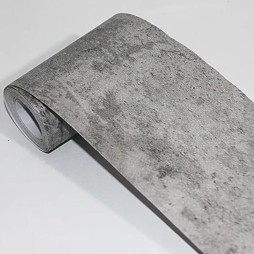 Dostear Borde del papel pintado gris 7 Auto Adhesivo del Papel Pintado del PVC Cenefa autoadhesiva para decoración de pared de cocina baño 8x1000cm