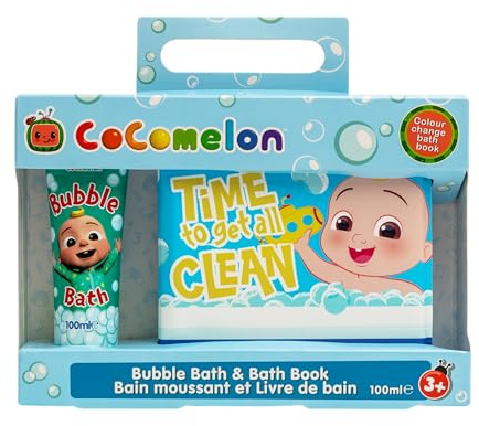 CoComelon Bath Book & Bubble Bath Gift Set | Colour Change Waterproof Bath Book & Bubble Bath | Official CoComelon Bath Time Gift for Toddlers | Award-Winning