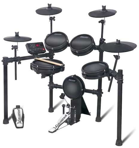 Carlsbro CSD35M 9-Piece Mesh Head Electronic Drum Kit - Digital Drum Kit with Responsive Mesh Head Pads, Quiet Practice, Realistic Feel, Bluetooth & USB Connectivity, 50 Lessons Included