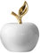Uonlytech Apfel Figur aus Keramik Kleine Apfel Statue Skulptur Äpfel Dekofigur Obstfigur Briefbeschwerer Taschenstein Heilung Weihnachtsdeko Hochzeitdeko Tischdeko Heimdeko Weiß