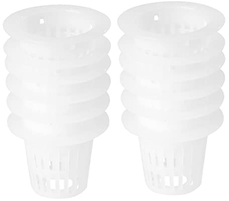 DIKACA 50stücke Hydroponik Netztöpfe Soilless Kultur Töpfe Für Pflanzen Uv-beständige Netzkörbe Für Aquaponik Und Orchideen Weiß