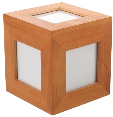 Wooden Photo Cube Frame Box 11x11x12cm with Removable Lid Memory for Keepsake Storage & Multi-Photo Display – for Wedding, Birthday, Valentine’s Day, Family Gifting