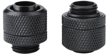 2PCS Thread PC Water Cooling Barb Fitting Connector Two-Touch Fitting Tube for Computer Water Cooling System (Schwarz)