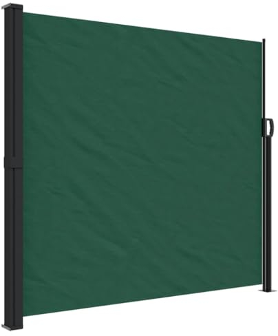 vidaXL Seitenmarkise, Sichtschutz Ausziehbar, Windschutz Sonnenschutz für Garten Balkon Terrasse, Seitenrollo Seitenwandmarkise, Dunkelgrün 180x600cm