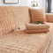 LHKXKKXX Samt Sofabezug 1 2 3 4 Sitzer, Sofaschoner Antirutsch Sofa Cover l Shape, Sofa bezug Set Sofa überzug Ecksofa Couch überwurf sofaüberwurf, Sofa überwurf Couch überzug L Form,Camel,90x240cm