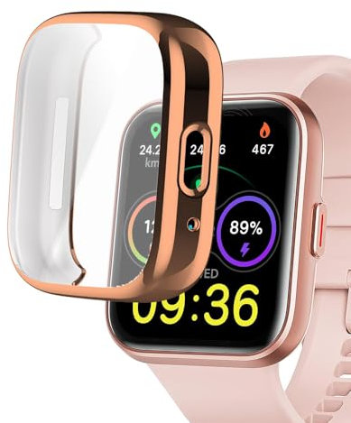 smaate Uhrenhüllen kompatibel mit ID208 Plus 4,6 cm Enomir Fitpolo Quican Tensky Veryfit Smart Watch, TPU-Hülle mit Displayschutzfolie, schützt Uhrenkörper und Bildschirm