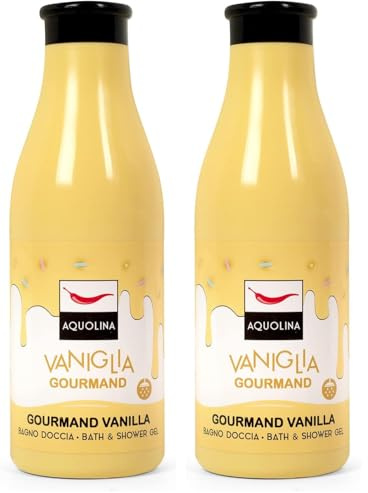 Aquolina Bagno Doccia VANIGLIA GOURMAND. Bagnoschiuma leggero e di veloce assorbimento - 500 ml (Confezione da 2)