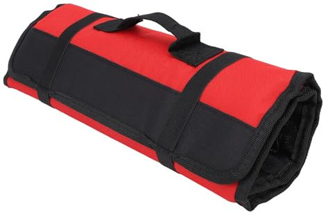 Msiud Borsa per Coltelli Da Chef Con 20 Slot, Borsa Di Utensili Arrotolabile In Tela Cerata per Scomparti Custodia Per Escursioni E Campeggio Regalo Esterni Porta Viaggio (Rosso)