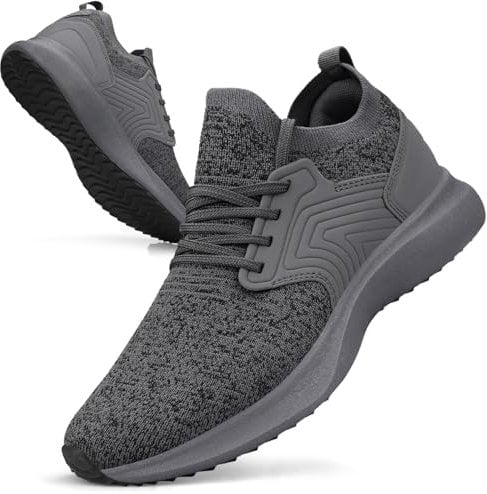 Giniros Scarpe Sneakers Uomo Scarpe Corsa Uomo Ginnastica Camminata Sportive Palestra Running Casual Jogging Tennis Outdoor Fitness Trekking Scarpe da Lavoro Comode Leggere Traspiranti Grigio 40EU