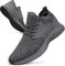 Giniros Mens Sneakers Running Shoes Walking Gym Shoes Tennis Casual Fitness Athletic Trainers for Men Slip On Breathable Lightweight Comfortable Outdoor Sport Flat Shoes for Jogging Dark Grey 6