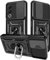 Yutwo Cover per OPPO A80 5G, Custodia Antiurto Scorrevole con Protezione Fotocamera, 360° Rotante Anello Supporto, TPU+PC - Nero