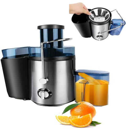 Extracteur de jus, Extracteur de jus centrifuge pour fruits et légumes 1000W, bouche large 65MM avec 2 vitesses, facile à nettoyer et à utiliser, design compact et anti-goutte