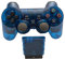 Genérico Mando PS2 inalambrico azul, joystick integrado de doble vibracion 2.4G Gamepad compatible con PS2 y Psone / PS1