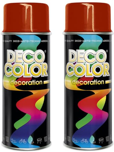 Deco Color 2er Sparpack Lackspray glänzend 400ml nach RAL (2 Dosen in verkehrsrot glanz RAL 3020)
