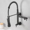 DECAKE Grifo Mezclador de Cocina de Montaje en Pared, Grifo Mezclador de Cocina con Resorte Negro, Grifo Mezclador para Fregadero de Cocina, Grifo Mezclador de Cocina de 2 manijas con roc