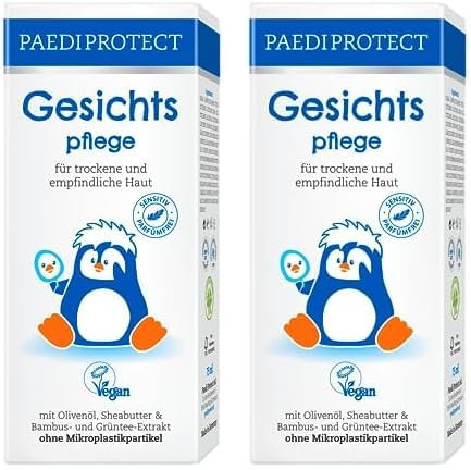 PAEDIPROTECT Gesichtspflege Baby & Kinder Creme 75 ml, ohne Parfüm & ohne Mikroplastik, Gesichtscreme trockene, empfindliche Haut, vegane Pflegestoffe hautberuhigend & pflegend, Babyhautpflege Lotion