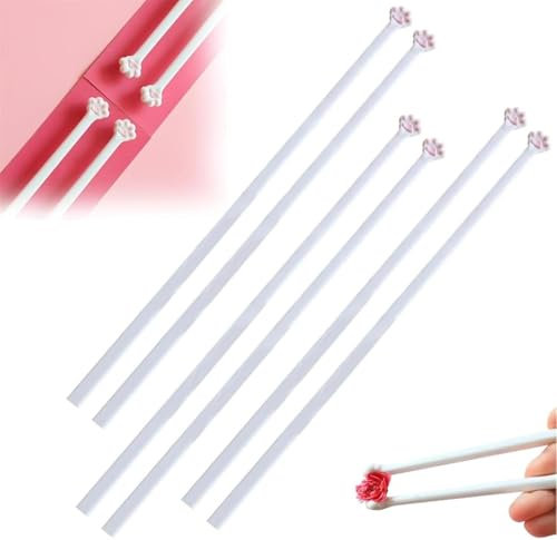 Palillos para chopsticks, bonitos y únicos estampados de la pata rosa, reutilizables, no deslizantes, diseño de garra de gato duradero y ligero, regalos divertidos para novias amantes de los gatos