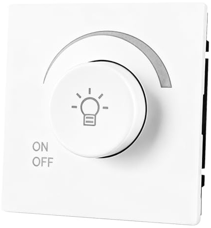 Touch Lichtschalter, 1 Fach 1 Weg Dimmer Schalter, 80mm*80mm, 500W LED Dimmschalter Unterputz Lichtschalter, Universeller Wandschalter für Dimmbare LED-Leuchten, Glühlampen Kunststoff (Weiß)