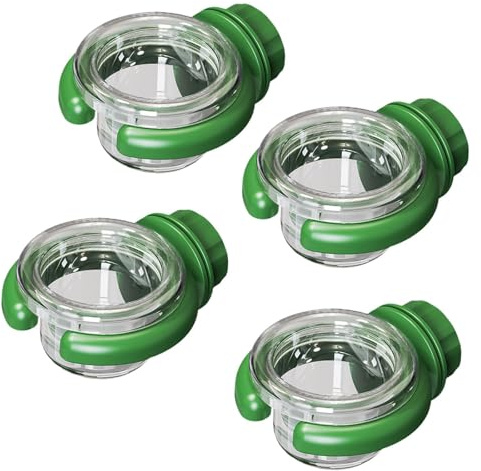 Fenteer 4 Pièces Mangeoire Oiseaux Distributeur Eau Suspendu Bol Polyvalent Transparence Résistante PP Nettoyage Simple Approprié pour Extérieur D, Vert