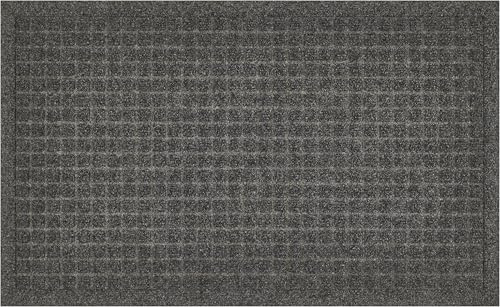 andiamo Fußmatte Kenora – rutschfeste & waschbare Schmutzmatte mit Waben-Design – Türvorleger für den Innenbereich mit Einer flachen Struktur – 46 x 76 cm in Grau