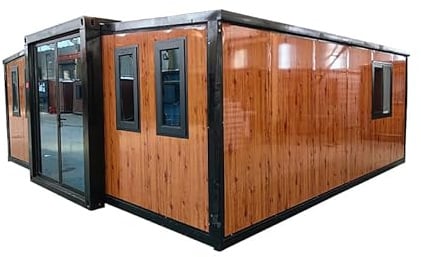 Expandable Container House 20FT/30FT/40FT,Prefab Tiny Home with 2 Bedrooms, Fully Furnished Portable Modular House for Garden, Office & Guest Room