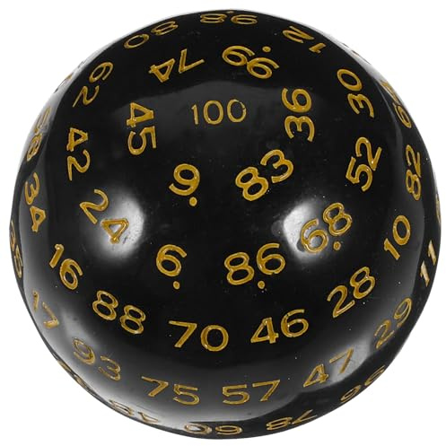 Totority Dado Poliedrico 100 Lati in Acrilico Giallo Multiuso per Giochi da Tavolo e Scopi Didattici Design Sferico Confortevole da Tenere in Mano