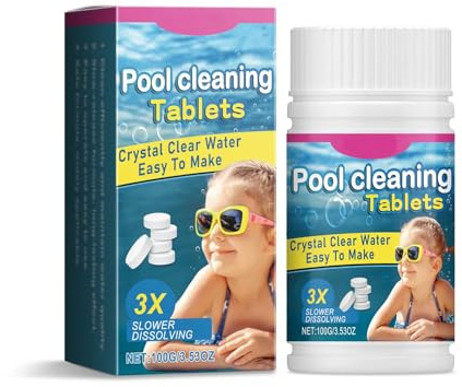 Pool Cleaning Tablets, Chlortabletten für Pool, Pools Reinigungstabletten, Mini Chlortabletten, Multifunktionale Poo l-Reinigungstabletten, kristallklares Wasser ganz einfach, 100g