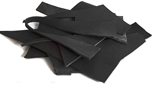 Hund natürlich Lederreste Fettleder Rindsleder 3,5-4,0 mm Blankleder Dickleder 1 KG (schwarz)
